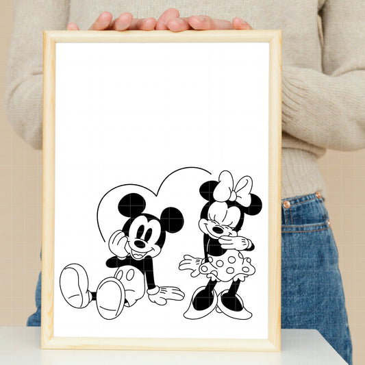 COD4501 - Mickey & Minnie loving pack bundle, Disney Valentine's day clipart Svg, Png, Eps, Dxf, Jpeg, vector.