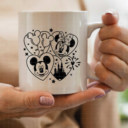 COD4501 - Mickey & Minnie loving pack bundle, Disney Valentine's day clipart Svg, Png, Eps, Dxf, Jpeg, vector.