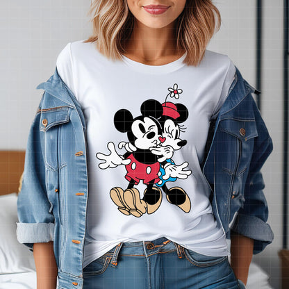 COD4502 - Mickey & Minnie loving pack bundle, Disney Valentine's day clipart Svg, Png, Eps, Dxf, Jpeg, vector.