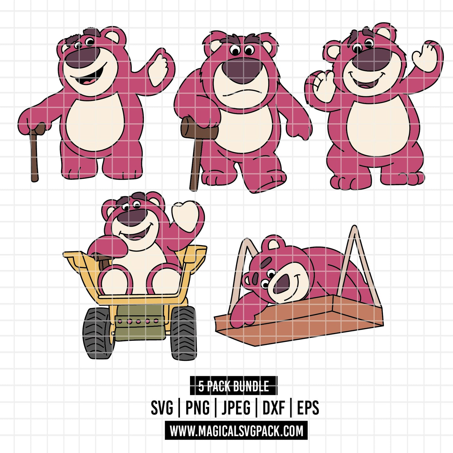 COD4511 - Lotso pack bundle, Disney clipart Svg, Png, Eps, Dxf, Jpeg, vector.