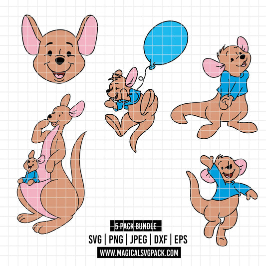 COD4515 - Roo & Kanga pack bundle, Disney clipart Svg, Png, Eps, Dxf, Jpeg, vector.