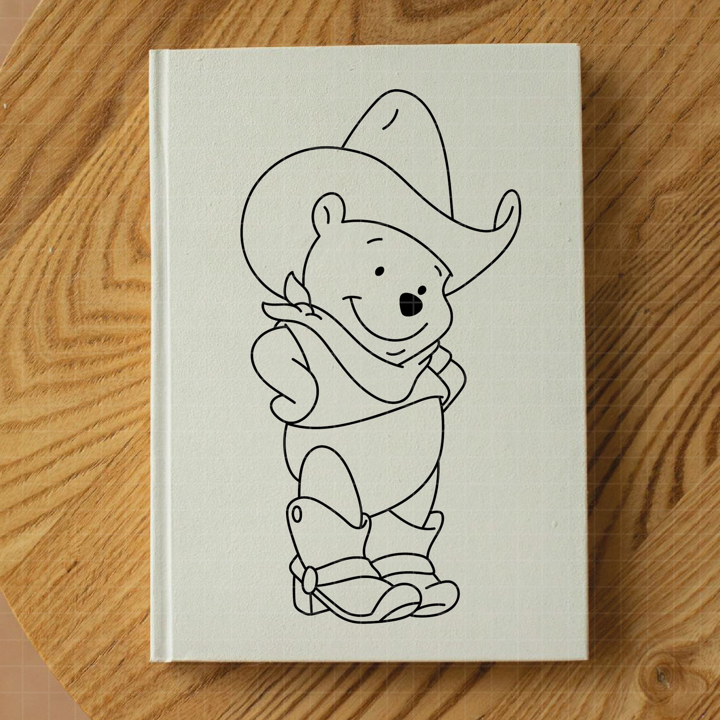 COD4516 - Winnie the Pooh Cowboy line art pack bundle, Disney clipart Svg, Png, Eps, Dxf, Jpeg, vector.