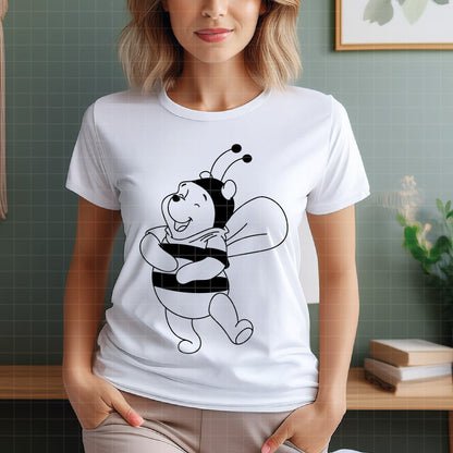 COD4518 - Winnie the Pooh Bee mode line art pack bundle, Disney clipart Svg, Png, Eps, Dxf, Jpeg, vector.