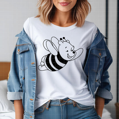 COD4518 - Winnie the Pooh Bee mode line art pack bundle, Disney clipart Svg, Png, Eps, Dxf, Jpeg, vector.