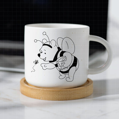 COD4518 - Winnie the Pooh Bee mode line art pack bundle, Disney clipart Svg, Png, Eps, Dxf, Jpeg, vector.