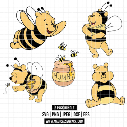 COD4519 - Winnie the Pooh Bee mode pack bundle, Disney clipart Svg, Png, Eps, Dxf, Jpeg, vector.