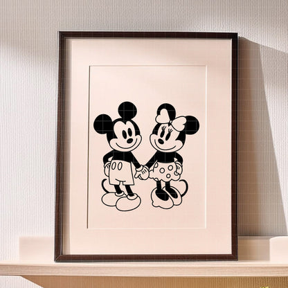 COD4527 - Mickey & Minnie loving pack bundle, Disney Valentine's day clipart Svg, Png, Eps, Dxf, Jpeg, vector.