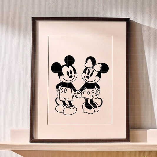 COD4527 - Mickey & Minnie loving pack bundle, Disney Valentine's day clipart Svg, Png, Eps, Dxf, Jpeg, vector.