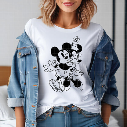 COD4527 - Mickey & Minnie loving pack bundle, Disney Valentine's day clipart Svg, Png, Eps, Dxf, Jpeg, vector.