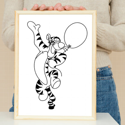 COD4529 - Tigger pack bundle line art, Disney clipart Svg, Png, Eps, Dxf, Jpeg, vector.