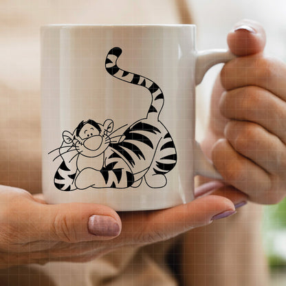 COD4529 - Tigger pack bundle line art, Disney clipart Svg, Png, Eps, Dxf, Jpeg, vector.