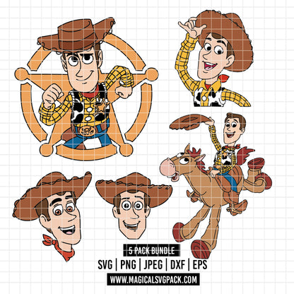 COD4535 - Sheriff Woody pack bundle, Disney clipart Svg, Png, Eps, Dxf, Jpeg, vector.