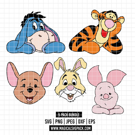 COD4847 - Winnie Pooh & Friends pack bundle, Disney clipart Svg, Png, Eps, Dxf, Jpeg, vector.