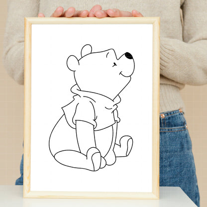 COD4848 - Winnie the Pooh classic line art pack bundle, Disney clipart Svg, Png, Eps, Dxf, Jpeg, vector.