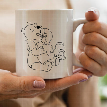COD4848 - Winnie the Pooh classic line art pack bundle, Disney clipart Svg, Png, Eps, Dxf, Jpeg, vector.