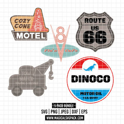 COD4859 - Cars logos bundle, Disney clipart Svg, Png, Eps, Dxf, Jpeg, vector.