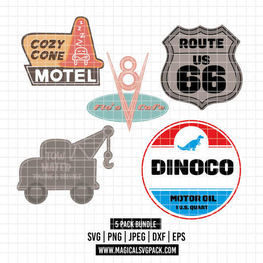 COD4859 - Cars logos bundle, Disney clipart Svg, Png, Eps, Dxf, Jpeg, vector.