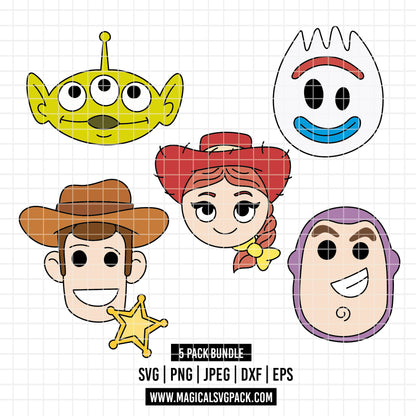 COD4863 - Toy story cartoons characters pack bundle, Disney clipart Svg, Png, Eps, Dxf, Jpeg, vector.