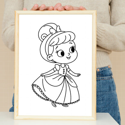 COD4866 - Disney littles princess pack bundle line art, Disney clipart Svg, Png, Eps, Dxf, Jpeg, vector.