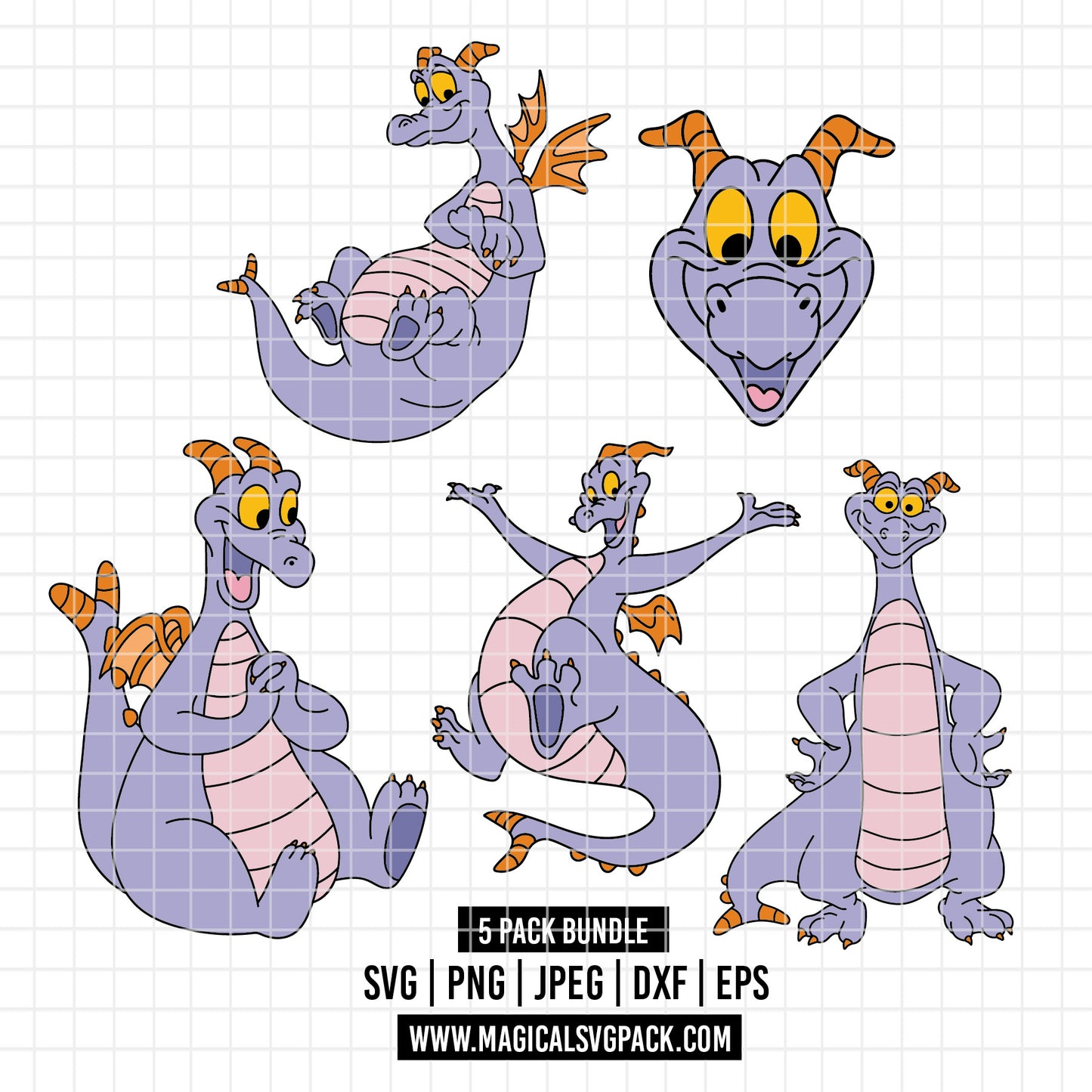 COD4869 - Figment, one little spark of inspiration pack bundle, Disney clipart Svg, Png, Eps, Dxf, Jpeg, vector.