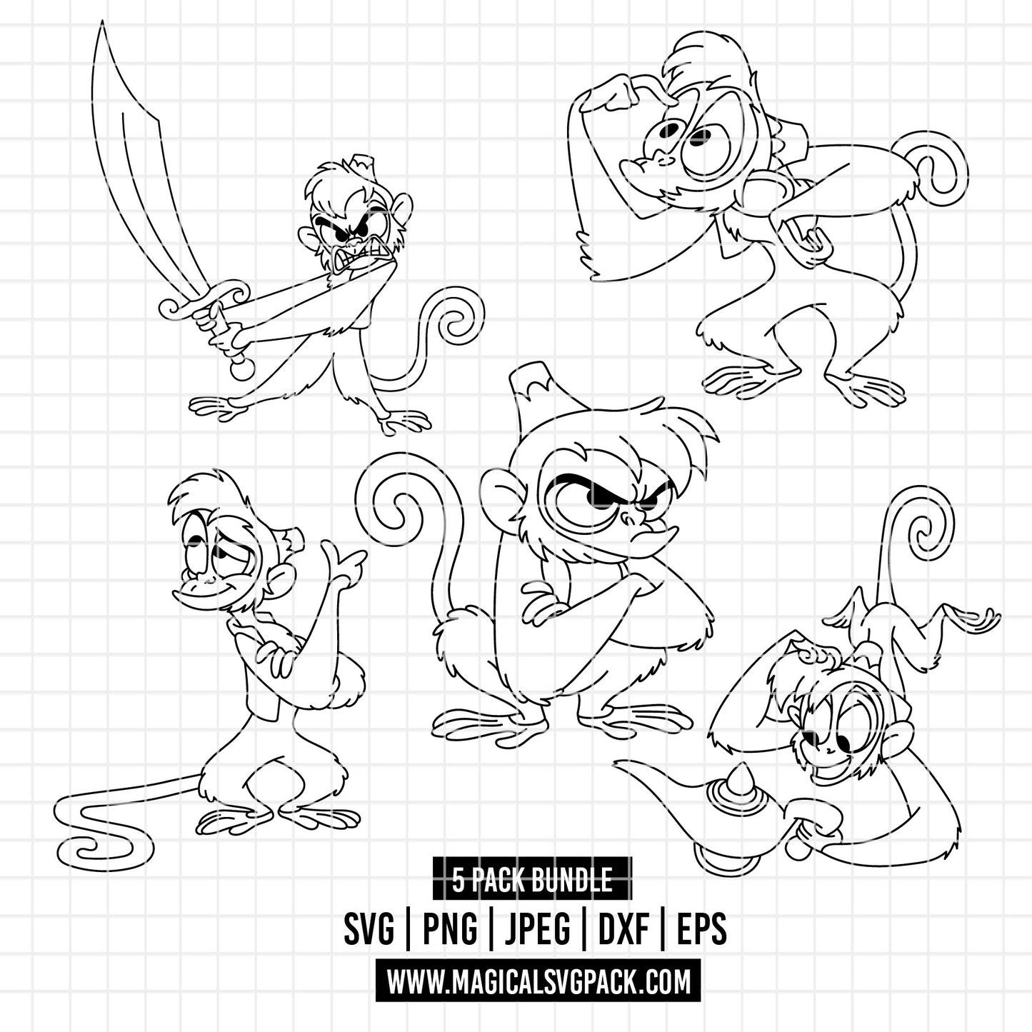 COD4872 - Abu bundle, Disney clipart Svg, Png, Eps, Dxf, Jpeg, vector.