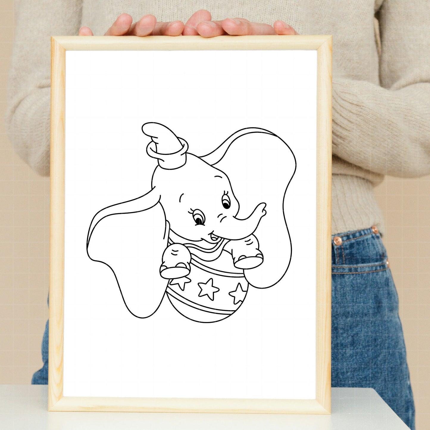 COD4876 - Dumbo line art pack bundle, Disney Classics clipart Svg, Png, Eps, Dxf, Jpeg, vector.
