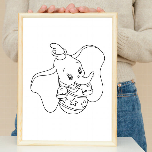 COD4876 - Dumbo line art pack bundle, Disney Classics clipart Svg, Png, Eps, Dxf, Jpeg, vector.