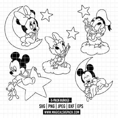 COD4880 - Classics Disney babies pack bundle, Disney Classics clipart Svg, Png, Eps, Dxf, Jpeg, vector.