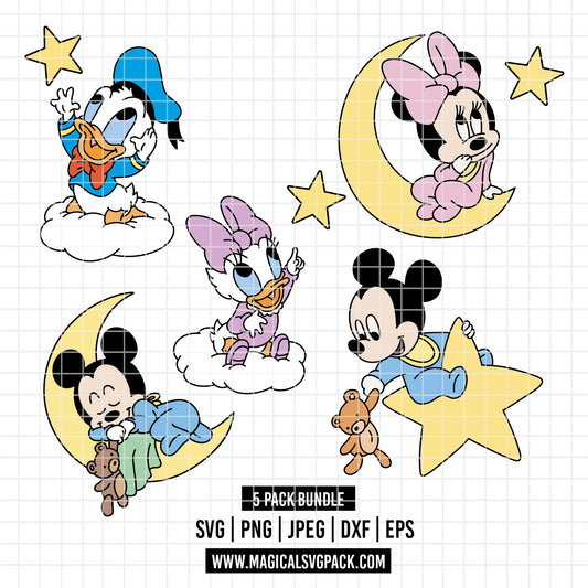 COD4881 - Classics Disney babies pack bundle, Disney Classics clipart Svg, Png, Eps, Dxf, Jpeg, vector.