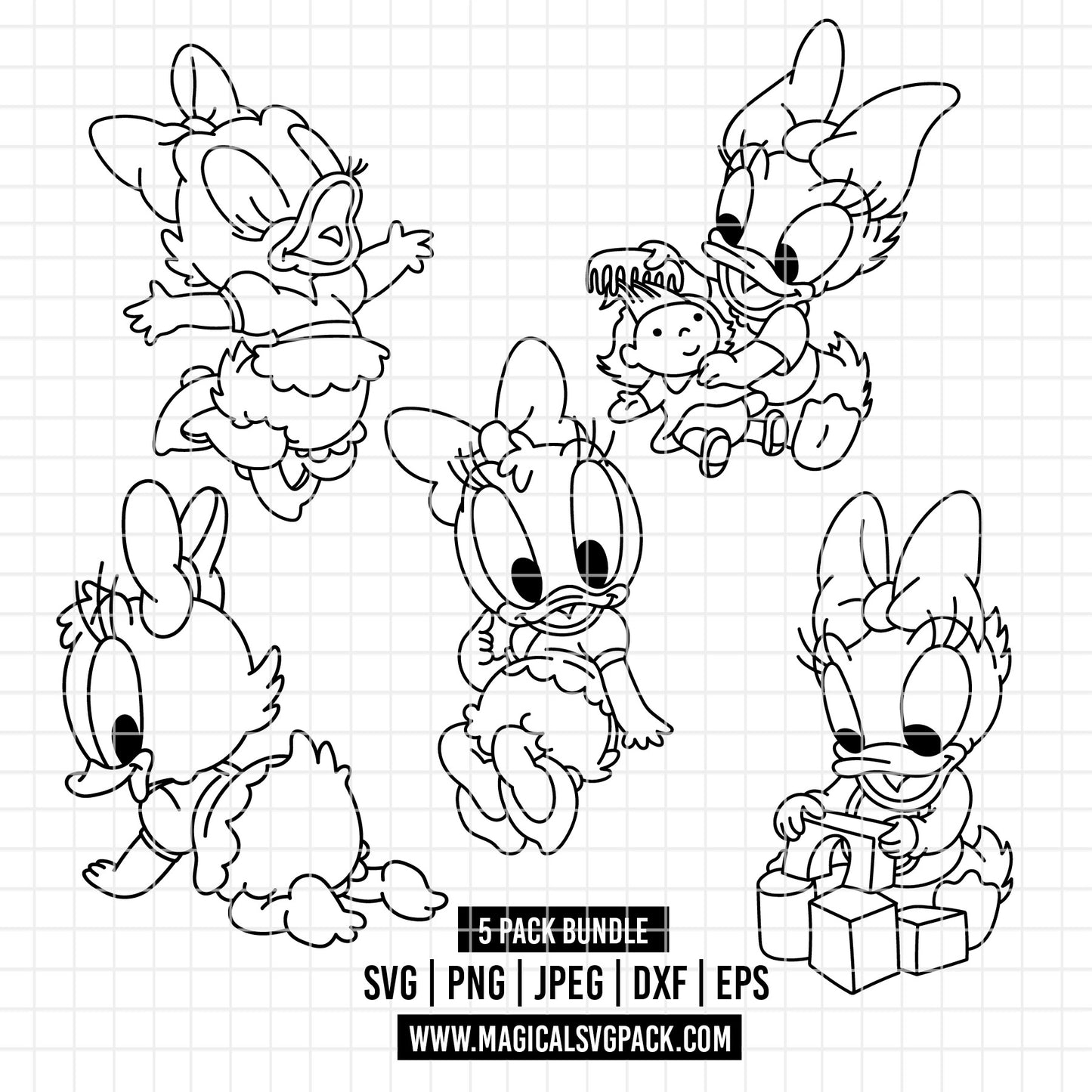 COD4882 - Baby Daisy bundle, Disney clipart Svg, Png, Eps, Dxf, Jpeg, vector.