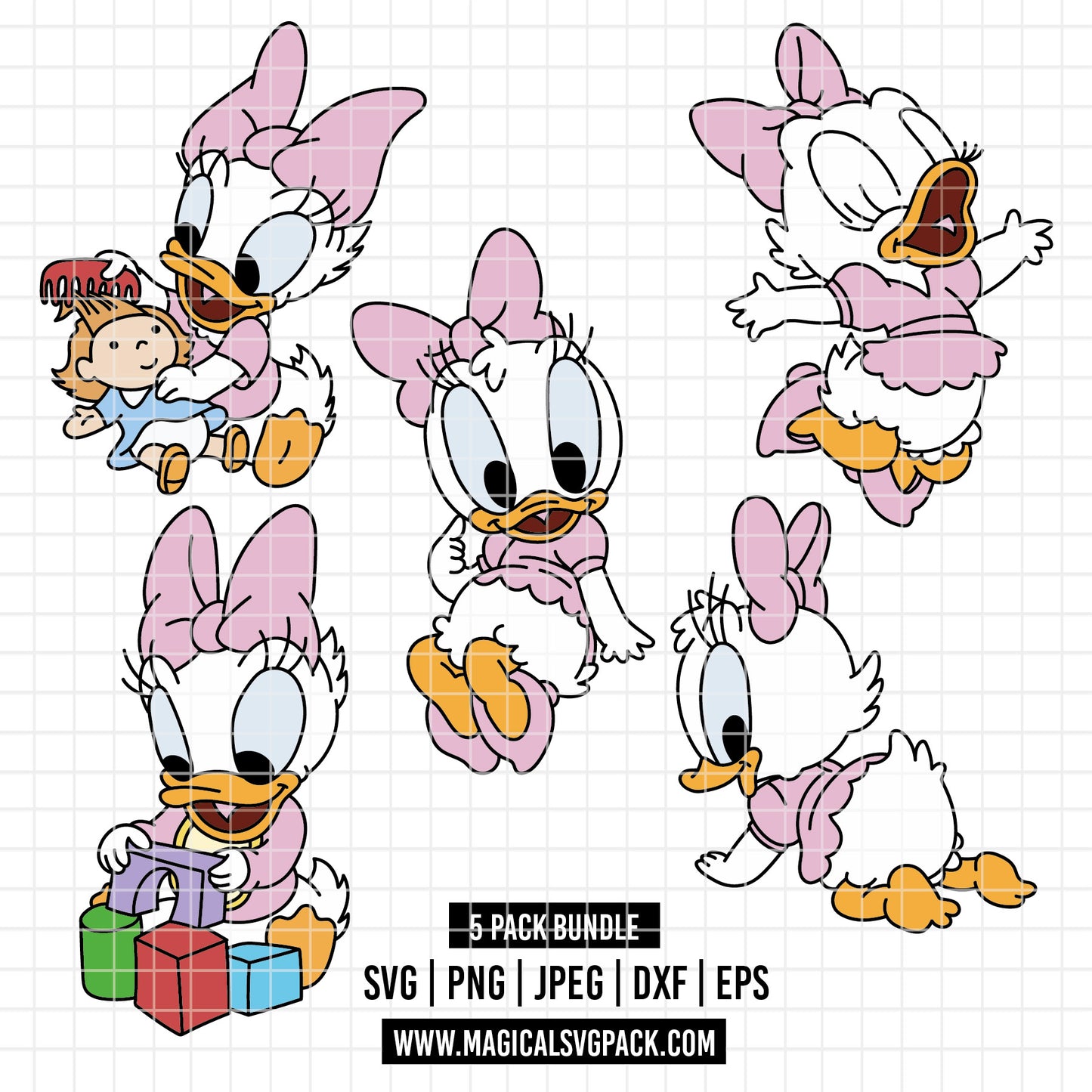 COD4883 - Baby Daisy bundle, Disney clipart Svg, Png, Eps, Dxf, Jpeg, vector.