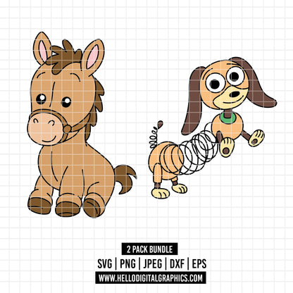 COD4922 - Baby Bullseye & Slinky bundle, Disney clipart Svg, Png, Eps, Dxf, Jpeg, vector.