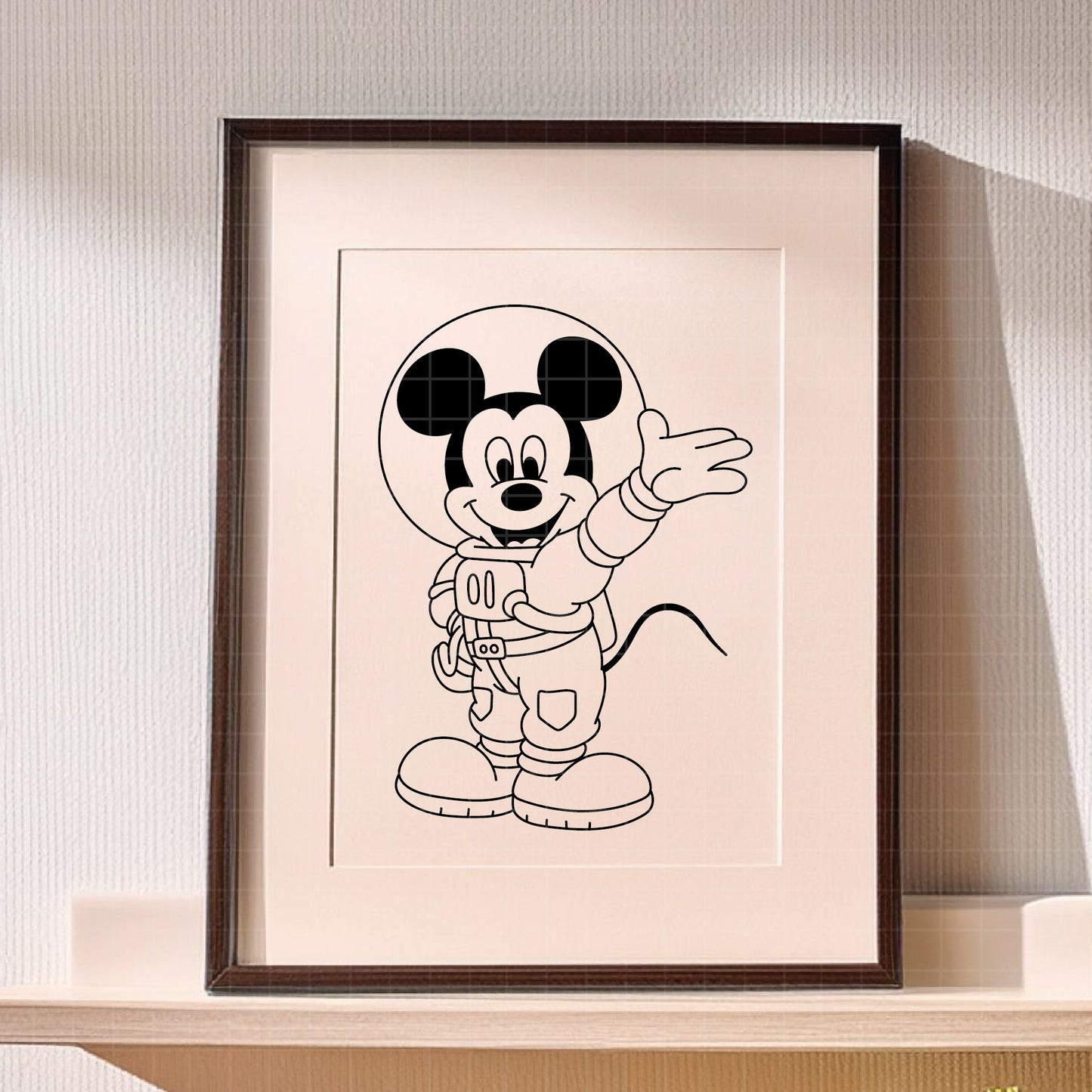 COD5179 - Mickey Astronaut line art pack bundle, Disney clipart Svg, Png, Eps, Dxf, Jpeg, vector.