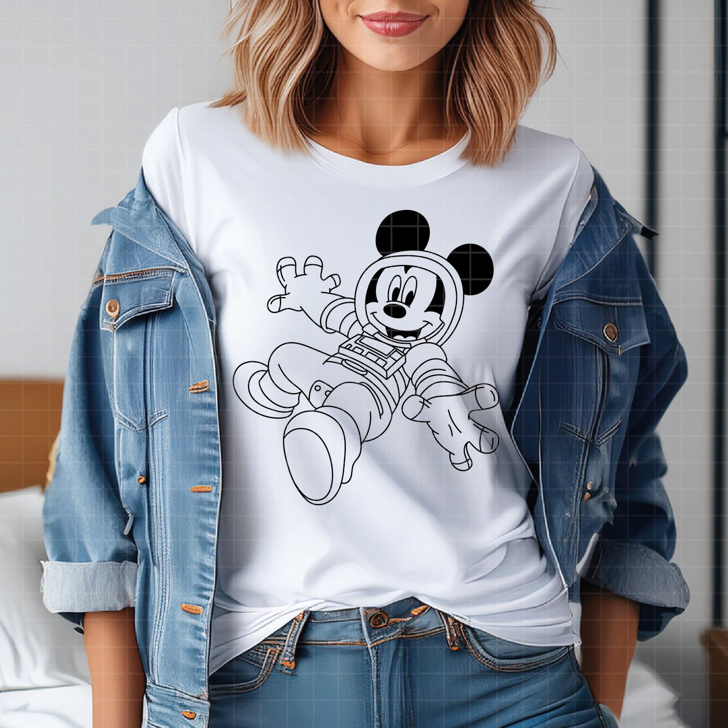 COD5179 - Mickey Astronaut line art pack bundle, Disney clipart Svg, Png, Eps, Dxf, Jpeg, vector.