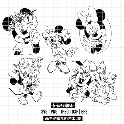 COD5193 - Minnie's world pack bundle, Disney Classics clipart Svg, Png, Eps, Dxf, Jpeg, vector.