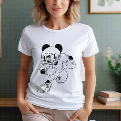 COD5197 - Mickey American Football line art pack bundle, Disney clipart Svg, Png, Eps, Dxf, Jpeg, vector.