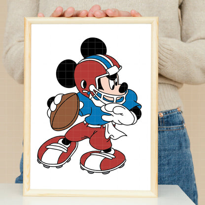 COD5198 - Mickey American Football pack bundle, Disney clipart Svg, Png, Eps, Dxf, Jpeg, vector.