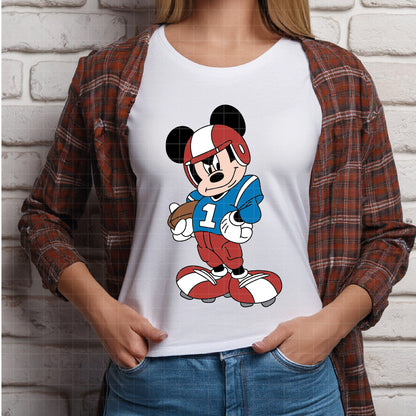 COD5198 - Mickey American Football pack bundle, Disney clipart Svg, Png, Eps, Dxf, Jpeg, vector.
