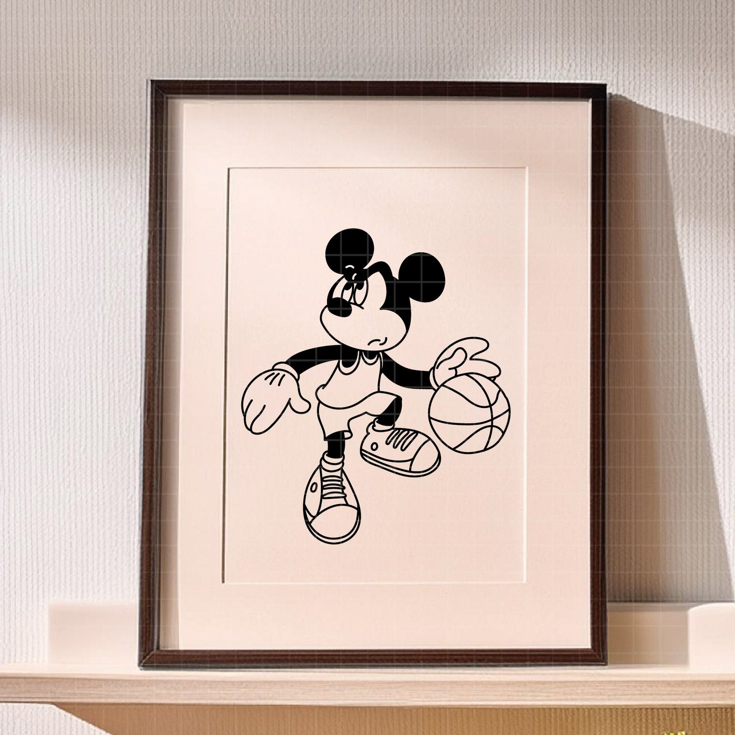 COD5201 - Mickey basketball line art pack bundle, Disney clipart Svg, Png, Eps, Dxf, Jpeg, vector.