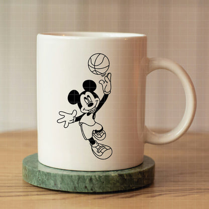 COD5201 - Mickey basketball line art pack bundle, Disney clipart Svg, Png, Eps, Dxf, Jpeg, vector.