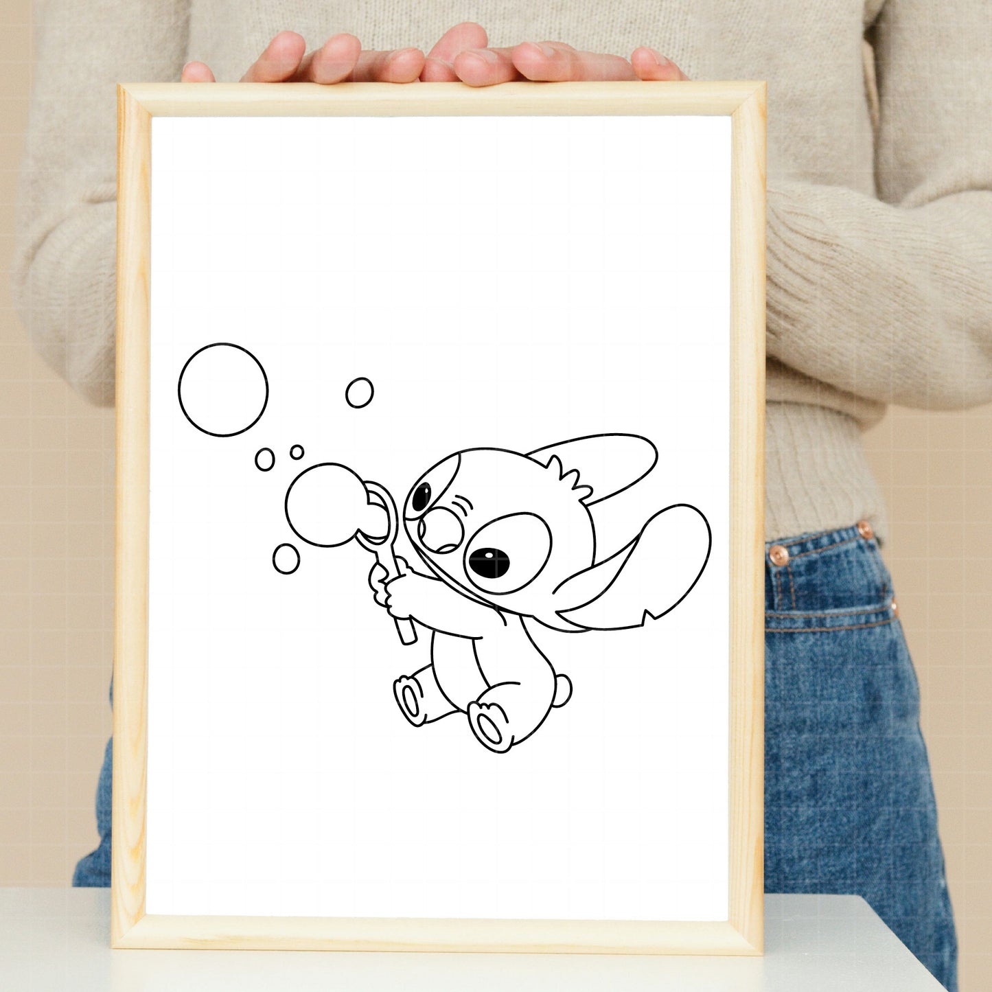 COD5203 - Stitch Summer line art clipart pack bundle, Disney cliparts Svg, Png, Eps, Dxf, Jpeg, vector.