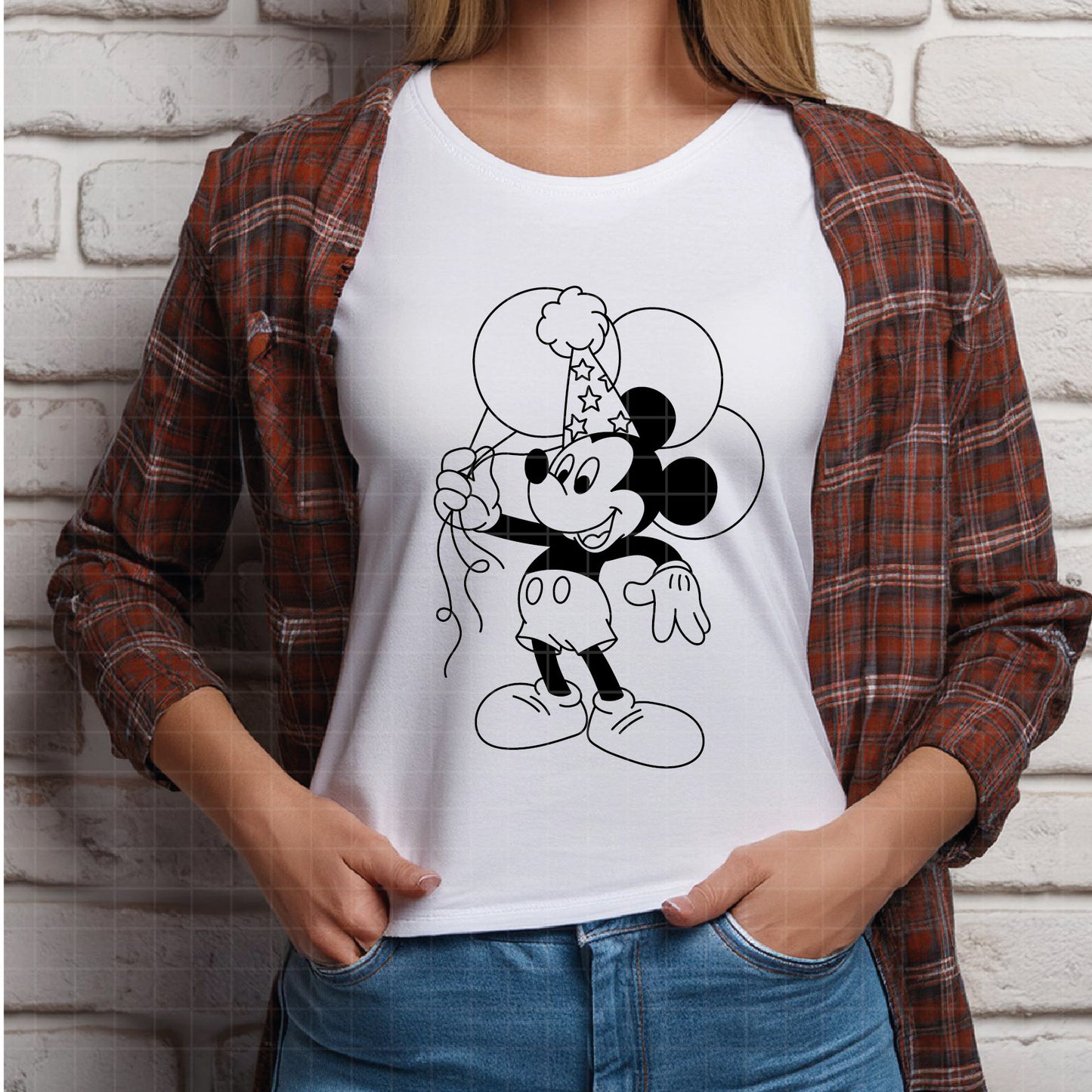 COD5205 - Mickey Birthdays line art pack bundle, Disney clipart Svg, Png, Eps, Dxf, Jpeg, vector.