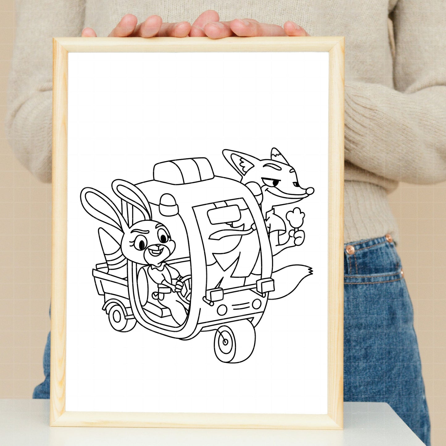COD5213 - Nick & Judy, Zootopia pack bundle line art, Disney clipart Svg, Png, Eps, Dxf, Jpeg, vector.