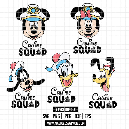 COD5416 - Disney cruise ship characters pack bundle, Disney Cruise clipart Svg, Png, Eps, Dxf, Jpeg, vector.