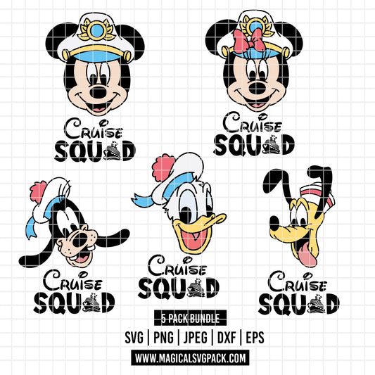 COD5416 - Disney cruise ship characters pack bundle, Disney Cruise clipart Svg, Png, Eps, Dxf, Jpeg, vector.