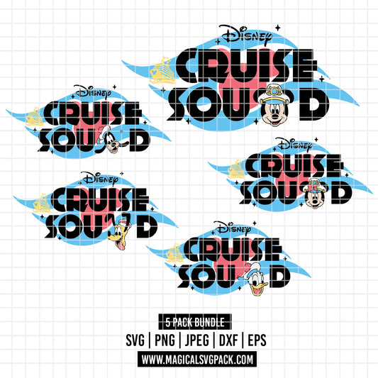 COD5417 - Disney Cruise Squad ship characters pack bundle, Disney Cruise clipart Svg, Png, Eps, Dxf, Jpeg, vector.