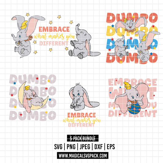 COD5419 - Dumbo quotes pack bundle, Disney Classics clipart Svg, Png, Eps, Dxf, Jpeg, vector.