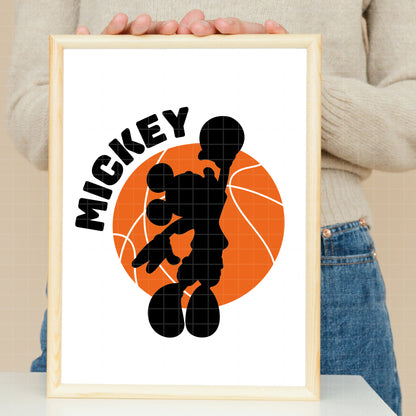 COD5422 - Disney classics Basketball pack bundle, Disney sports clipart Svg, Png, Eps, Dxf, Jpeg, vector.