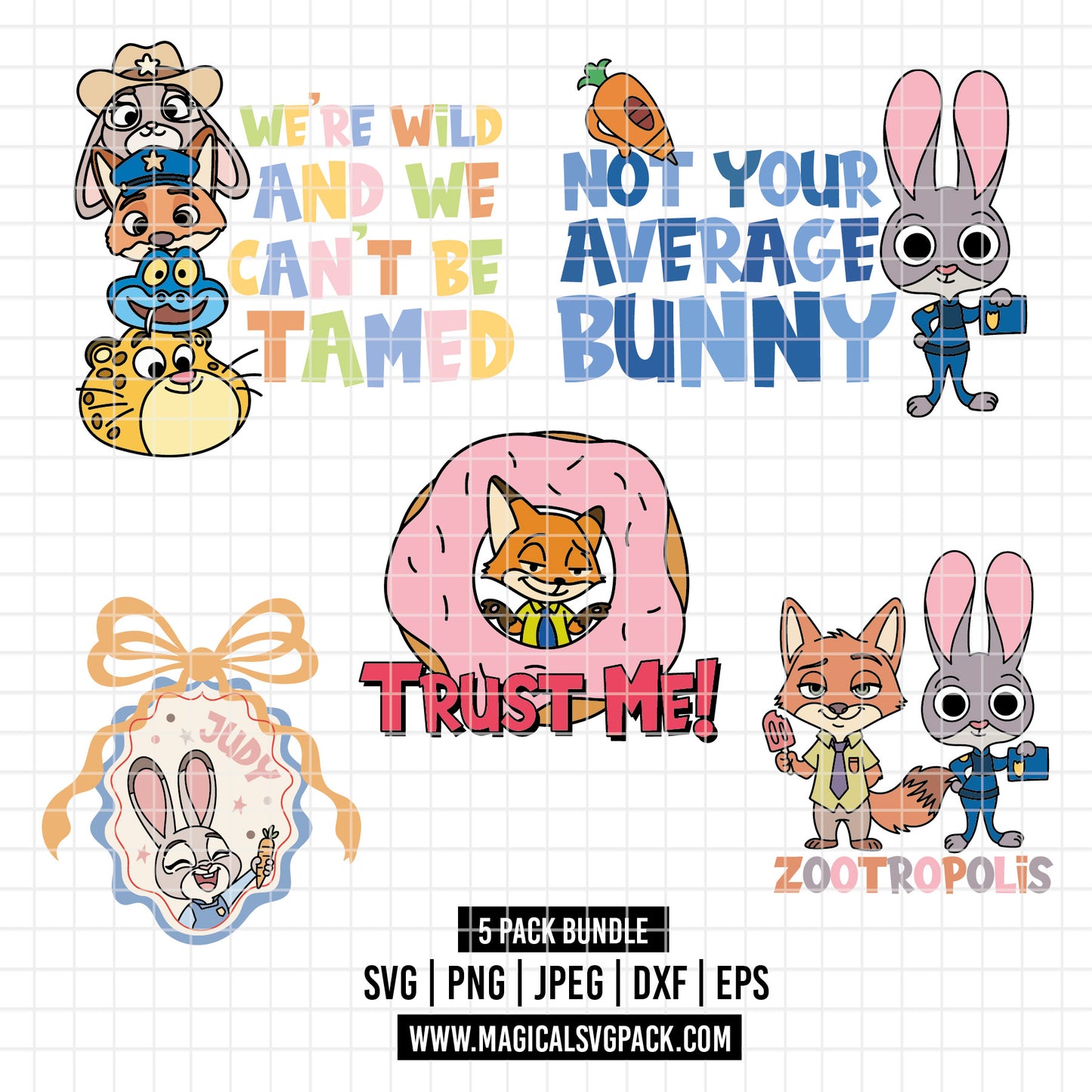 COD5423 - Zootopia Quotes pack bundle, Disney clipart Svg, Png, Eps, Dxf, Jpeg, vector.
