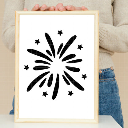 COD5425 - Fireworks SVG PNG Bundle | 18 Firework Silhouette Clipart Cut Files | 4th of July New Year Birthday | Cricut Instant Download